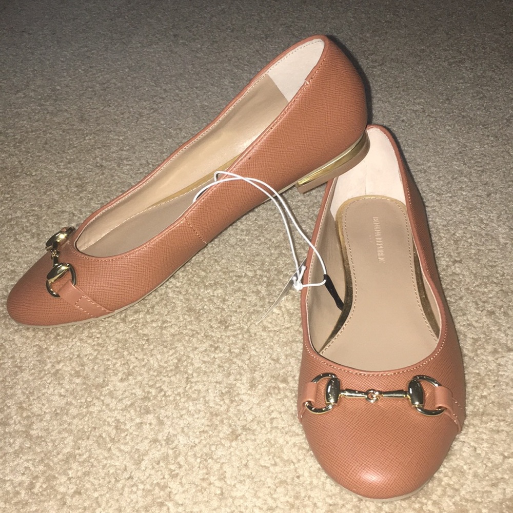 Brown leather flats!